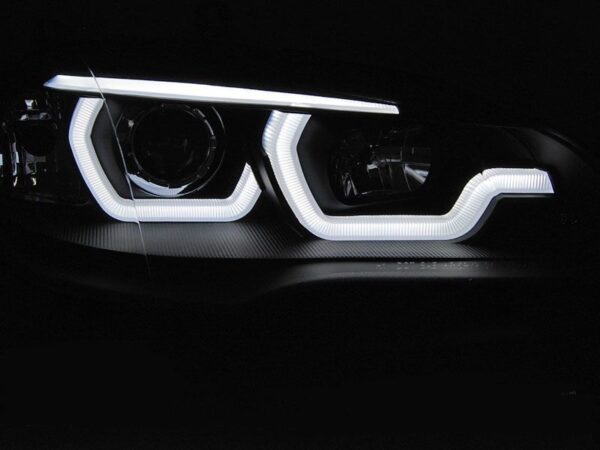 Frontlykter BMW X5 E70 07-13 Tube Lights DRL Svart – bilde 2 av 4