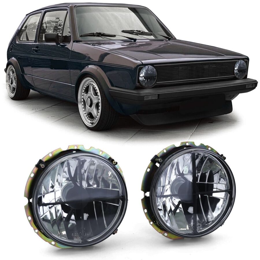 Frontlykter VW Golf 1 05.74-07.83 Røykfarget – bilde 2 av 3