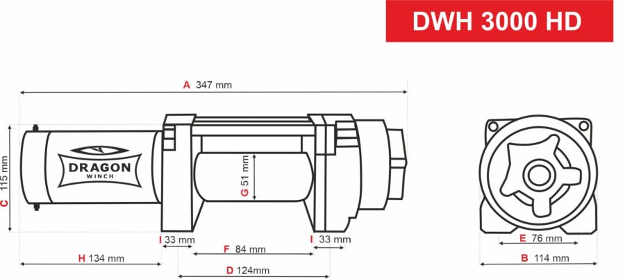 Vinsj DWH 3000 HD (1326 kg) Ståltau – bilde 2 av 7