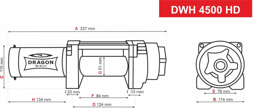 Vinsj DWH 4500 HD (2041 kg) Ståltau – bilde 2 av 8