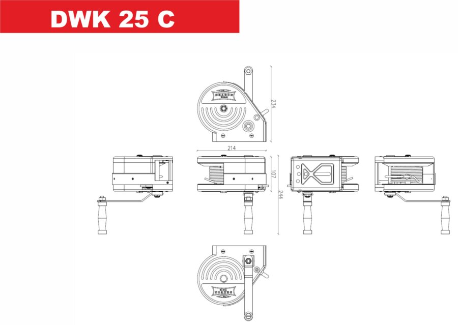 Håndsveiv Vinsj DWK 25VC 2500 lbS/1133 kg (med deksel) – bilde 4 av 4