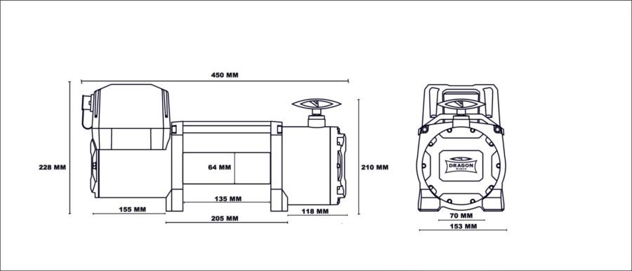 Vinsj 10000Lbs HD (4536 kg) Dragon Winch Maverick Ståltau – bilde 5 av 10
