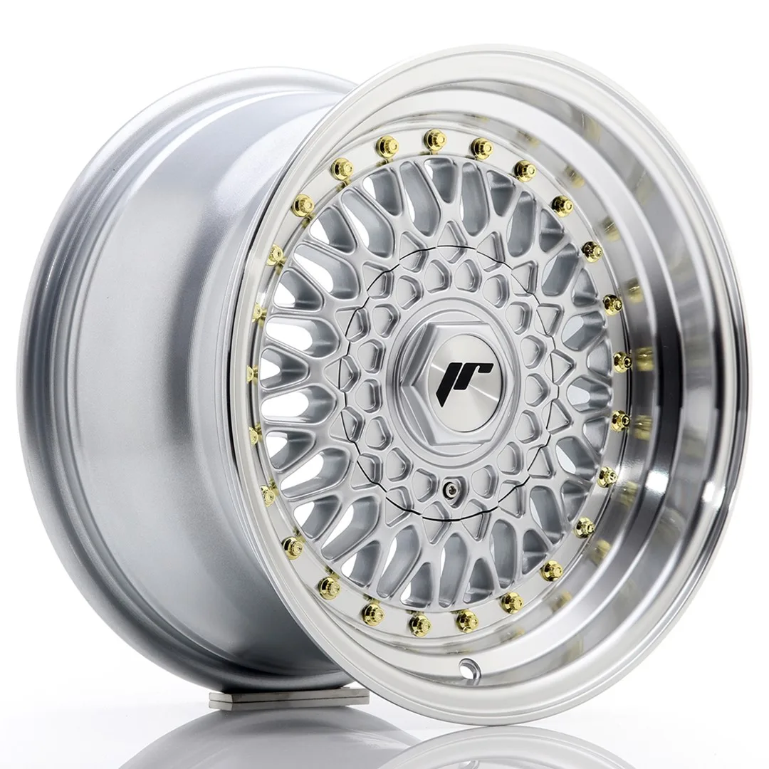 Felg Japan Racing JR9 15x8 ET15 4x100/114 sølv med bearbeidet leppe