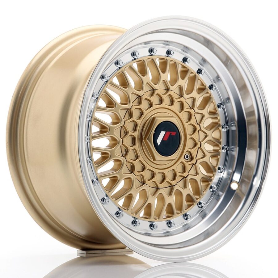 Felg Japan Racing JR9 15x8 ET20 4x100/108 gull med bearbeidet leppe
