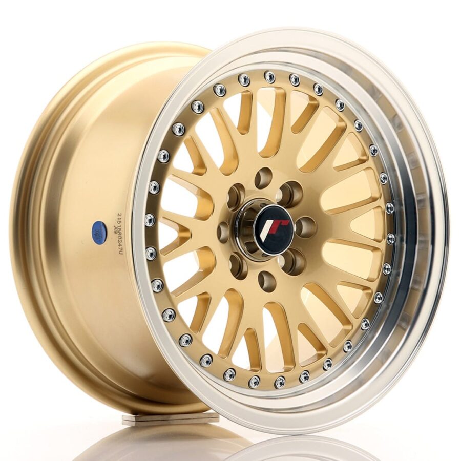 Felg Japan Racing JR10 15x8 ET20 4x100/108 gull med bearbeidet leppe