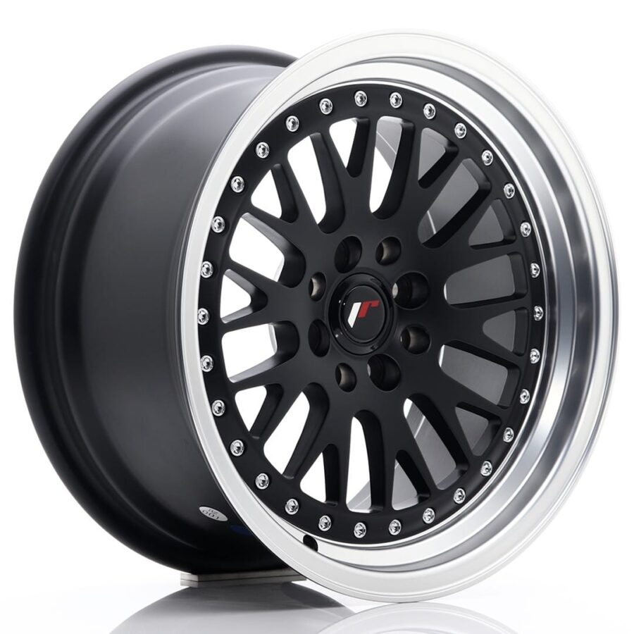 Felg Japan Racing JR10 16x8 ET20 4x100/108 Matt svart med bearbeidet leppe