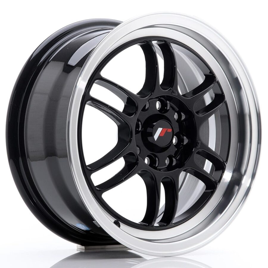 Felg Japan Racing JR7 15x7 ET38 4x100/114 blank svart med bearbeidet leppe