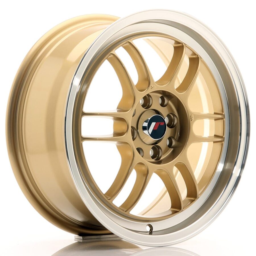 Felg Japan Racing JR7 16x7 ET38 4x100/114 gull med bearbeidet leppe