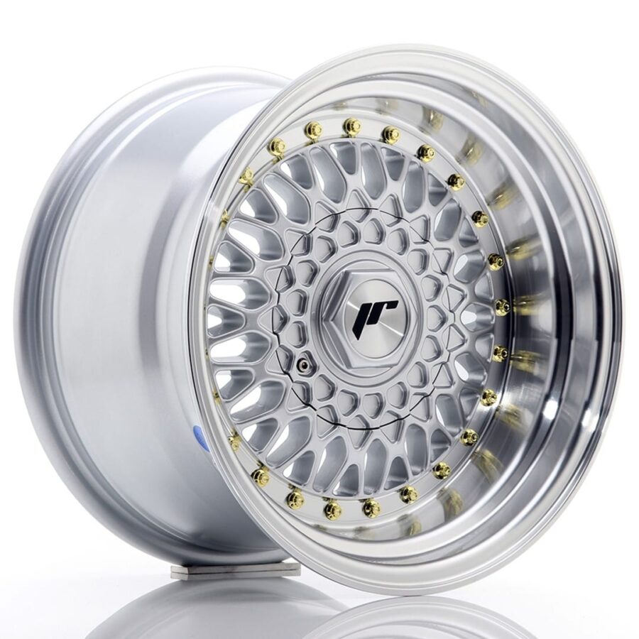 Felg Japan Racing JR9 15x9 ET10 4x100/108 sølv med bearbeidet leppe