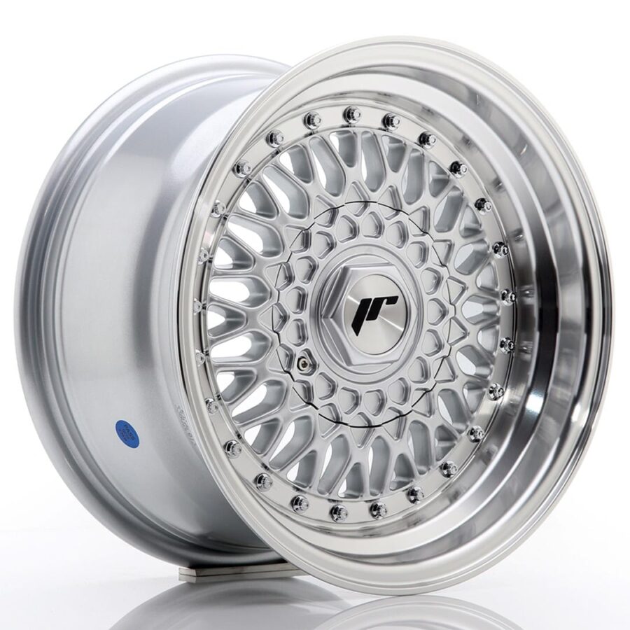 Felg Japan Racing JR9 15x8 ET20 4x100/108 sølv med bearbeidede leppe+sølvnagler