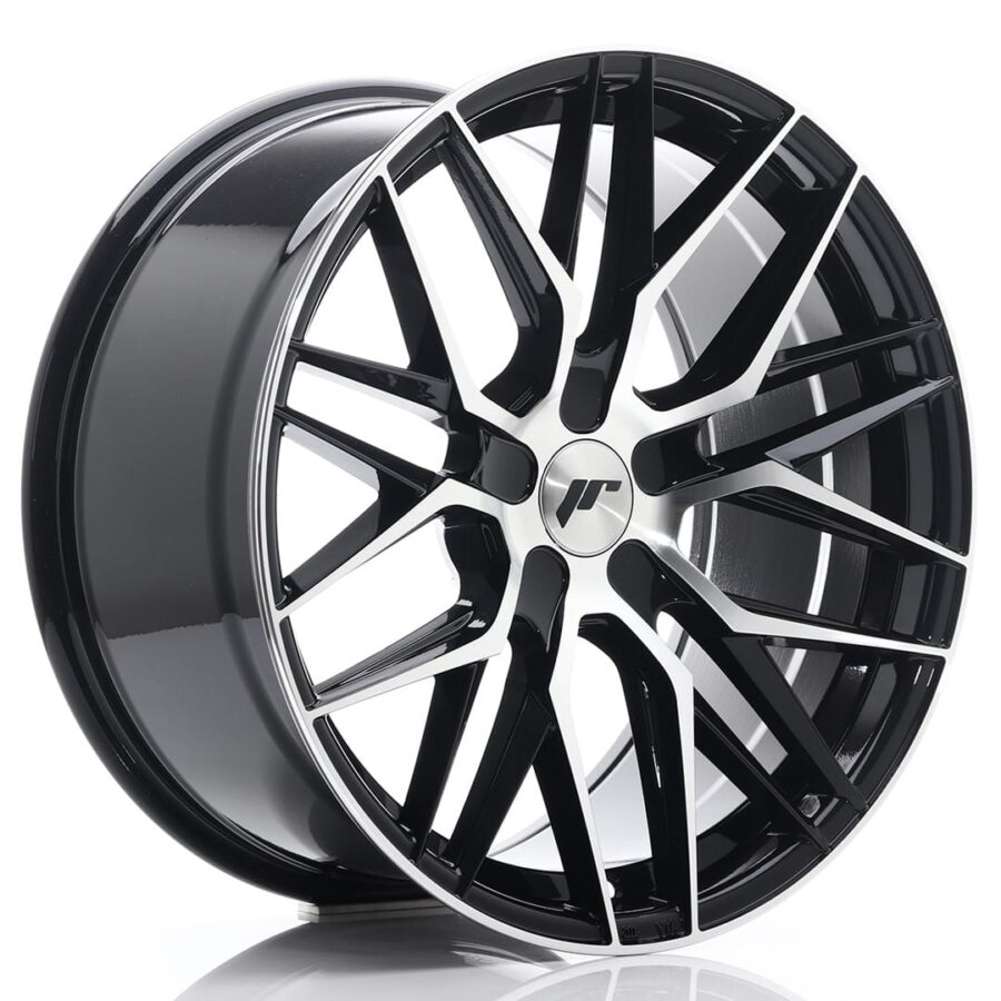 Felg Japan Racing JR28 19x9,5 ET20-40 5H BLANK Glanssvart maskinbearbeidet front