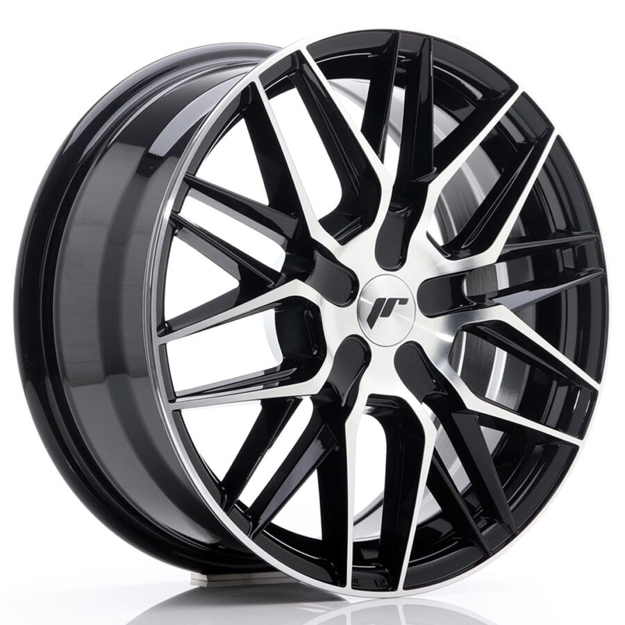 Felg Japan Racing JR28 17x8 ET25-40 BLANK Glanssvart maskinbearbeidet front