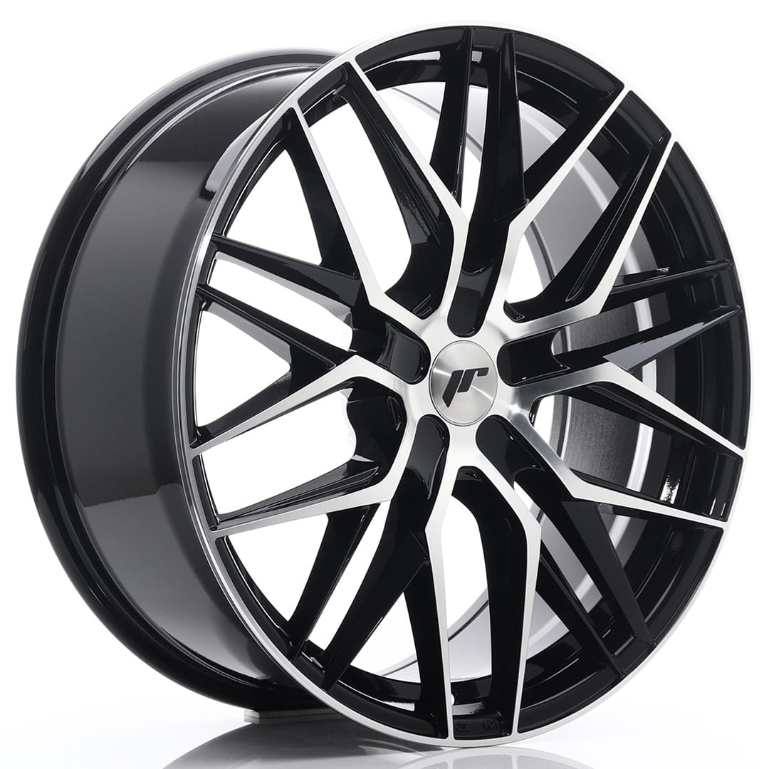 Felg Japan Racing JR28 21x9 ET15-45 5H BLANK Glanssvart maskinbearbeidet front