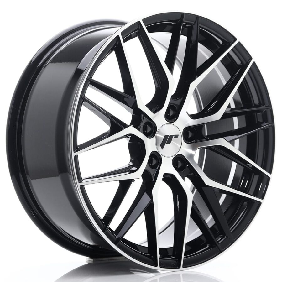 Felg Japan Racing JR28 19x8,5 ET40 5x112 glanssvart maskinbearbeidet front