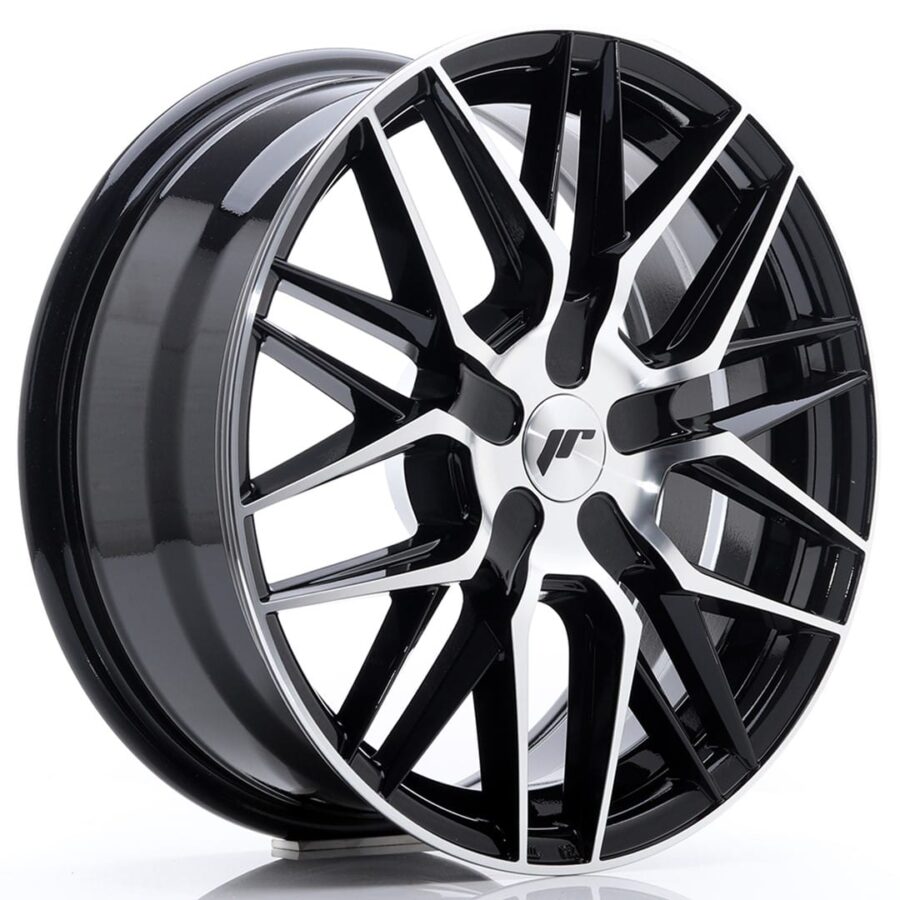 Felg Japan Racing JR28 17x7 ET20-45 BLANK Glanssvart maskinbearbeidet front