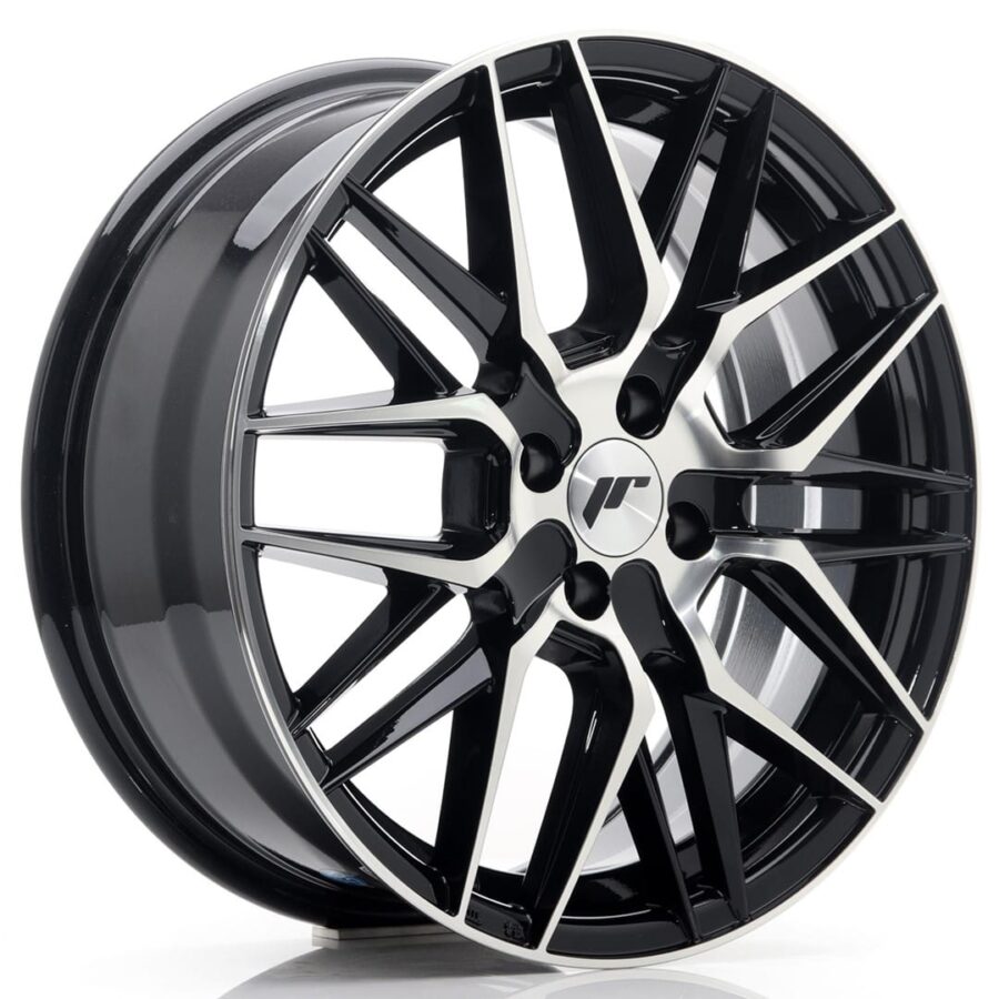 Felg Japan Racing JR28 17x7 ET40 4x100 glanssvart maskinbearbeidet front