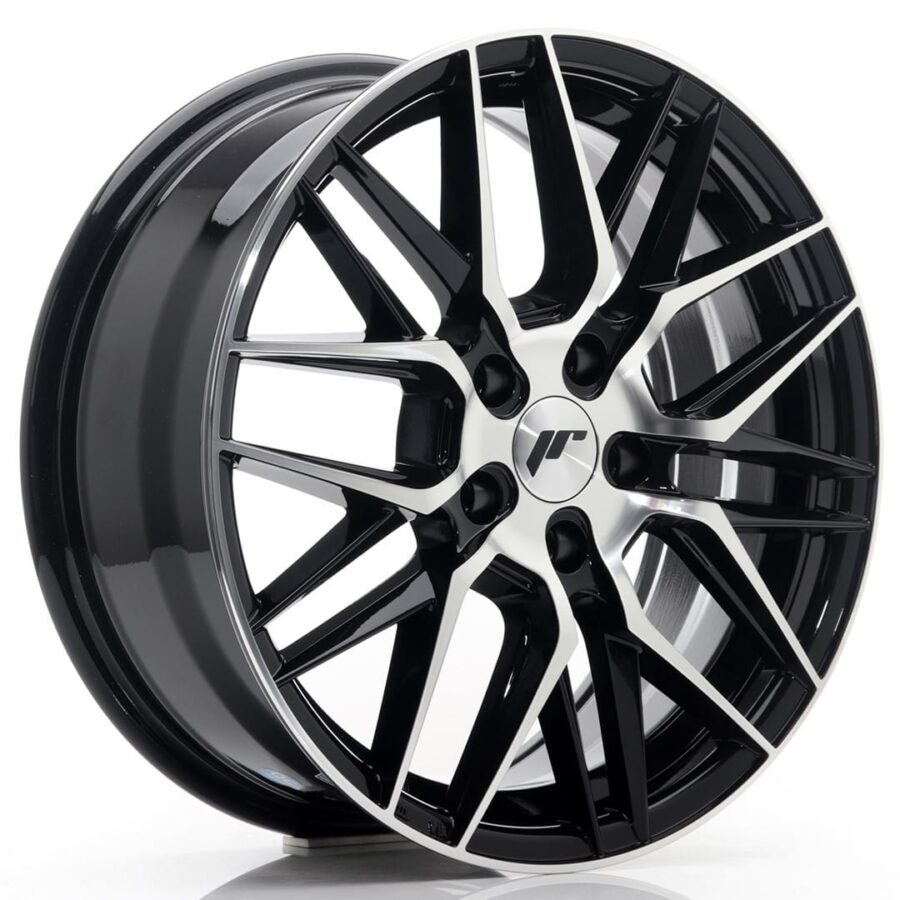 Felg Japan Racing JR28 17x7 ET40 5x112 glanssvart maskinbearbeidet front