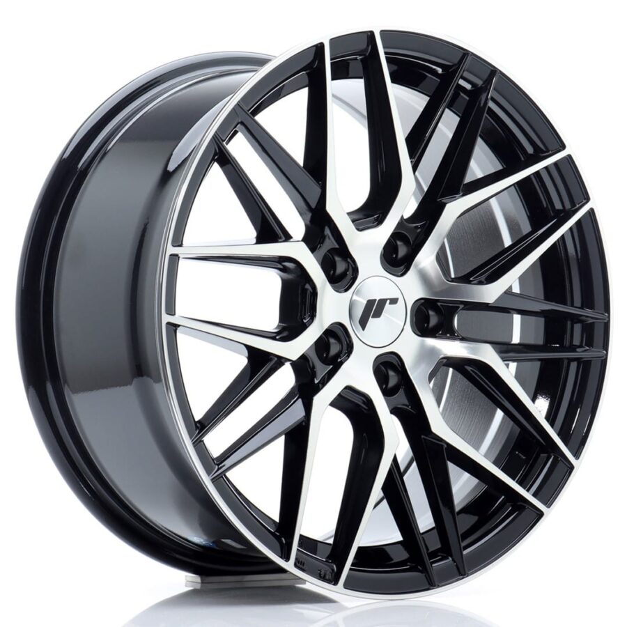 Felg Japan Racing JR28 17x8 ET40 5x112 glanssvart maskinbearbeidet front
