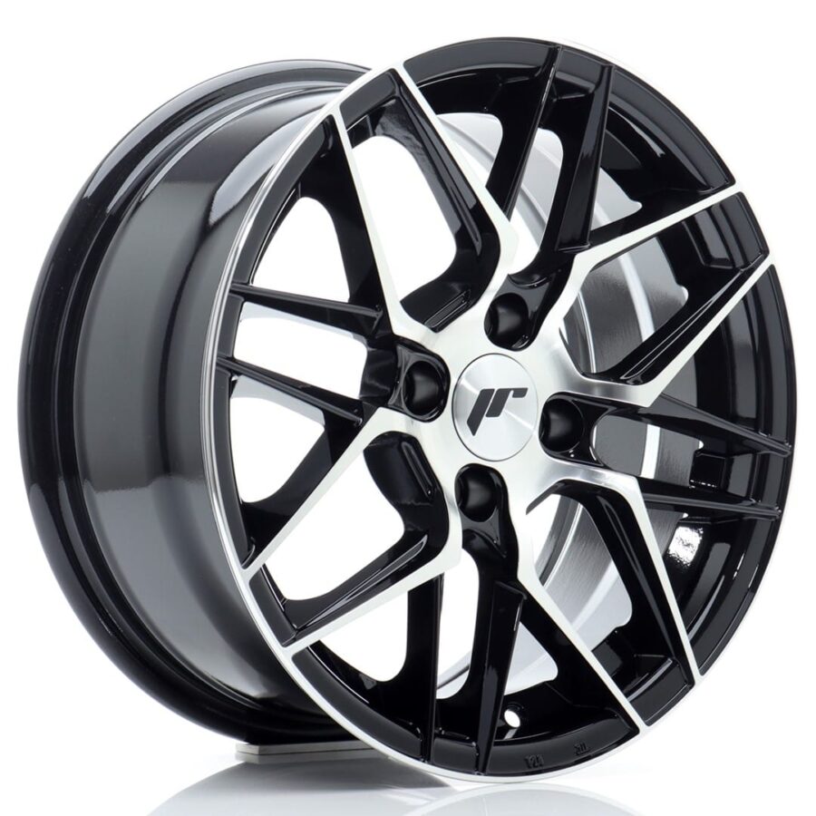 Felg Japan Racing JR28 15x7 ET38 4x100 glanssvart maskinbearbeidet front