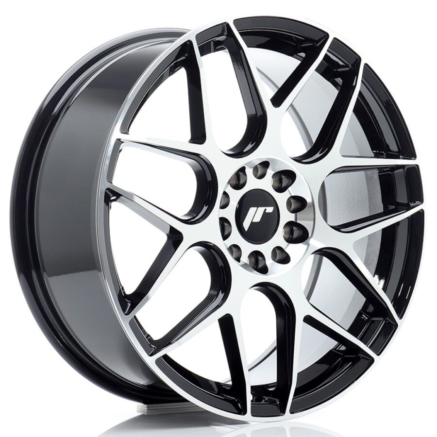 Felg Japan Racing JR18 18x7,5 ET40 5x112/114 svart maskinbearbeidet front