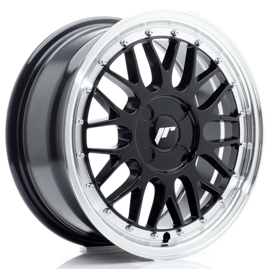 Felg Japan Racing JR23 16x7 ET20-45 4H BLANK Gloss Black med Machined Lip