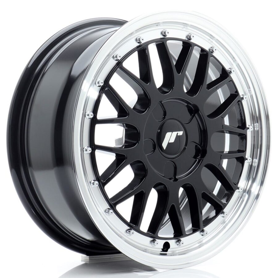 Felg Japan Racing JR23 16x7 ET20-45 5H BLANK Gloss Black med Machined Lip