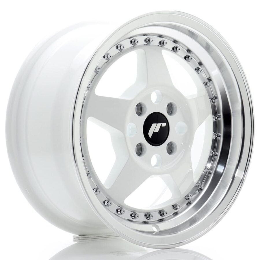 Felg Japan Racing JR6 15x7 ET35 4x100 Hvit med bearbeidet leppe
