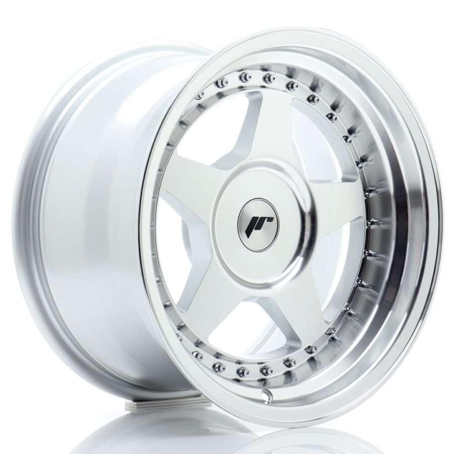 Felg Japan Racing JR6 16x9 ET0-20 BLANK Sølv bearbeidet front