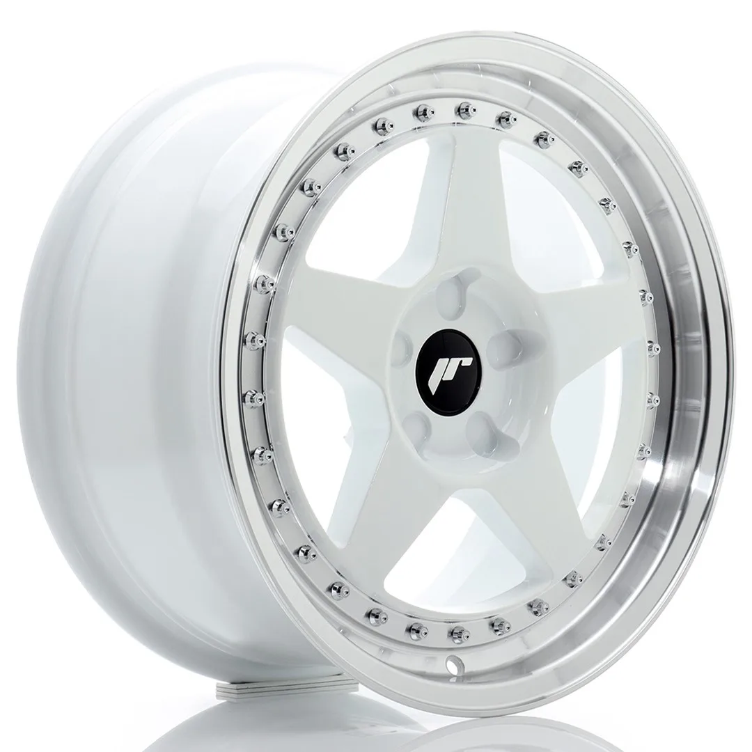 Felg Japan Racing JR6 17x8 ET20-35 5H BLANK Hvit med bearbeidet leppe