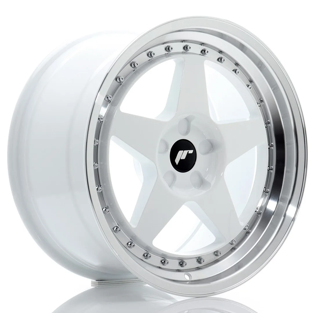 Felg Japan Racing JR6 18x9,5 ET20-40 5H BLANK Hvit med bearbeidet leppe