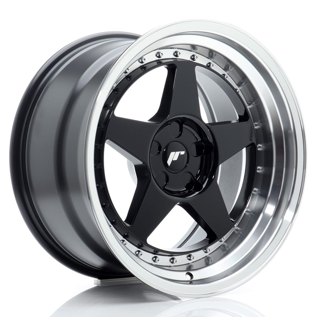 Felg Japan Racing JR6 18x10,5 ET0-25 5H BLANK Gloss Black med Machined Lip