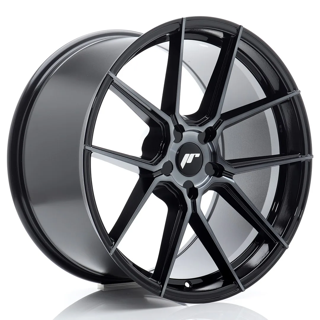 Felg Japan Racing JR30 20x9 ET20-35 5H BLANK Svart maskinbearbeidet med tonet front