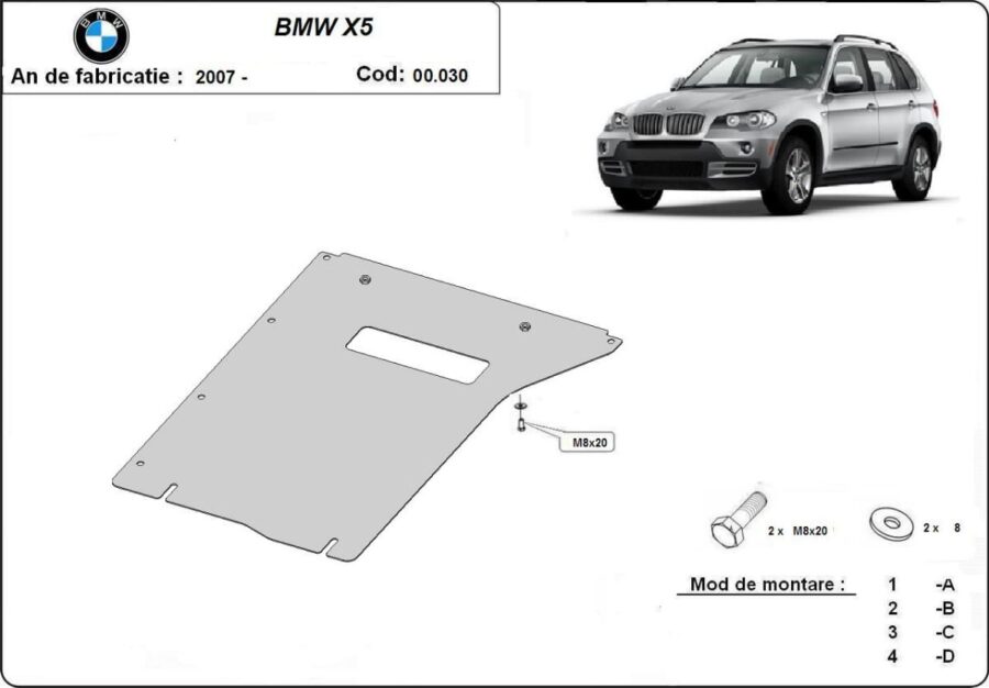Stål Girkassedeksel BMW X5 2007-2013 – bilde 2 av 2