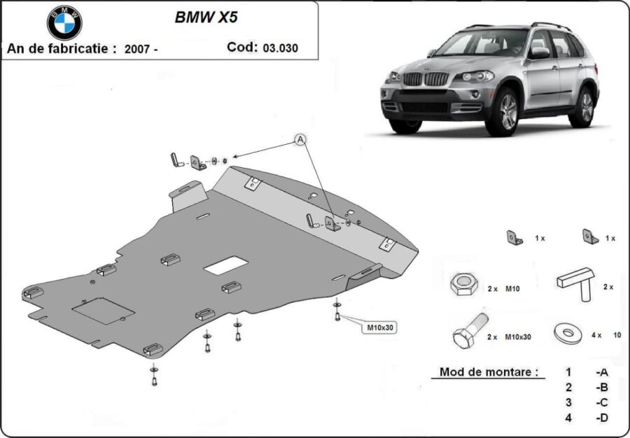Motordeksel i Stål BMW X5 2007-2013 – bilde 2 av 2