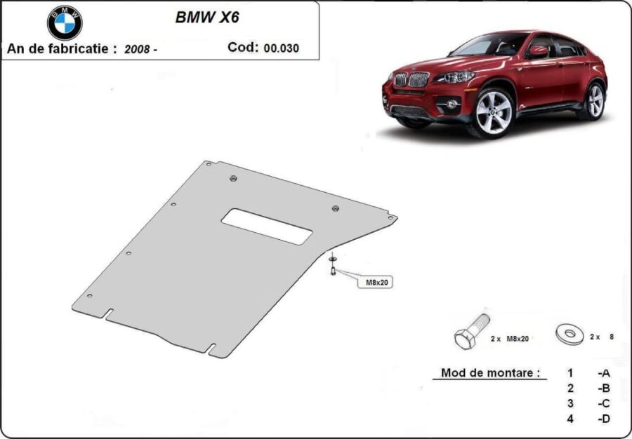 Stål Girkassedeksel BMW X6 2007-2014 – bilde 2 av 2