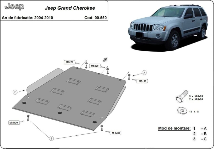 Stål Girkassedeksel Jeep Grand Cherokee 2005-2010 – bilde 2 av 7