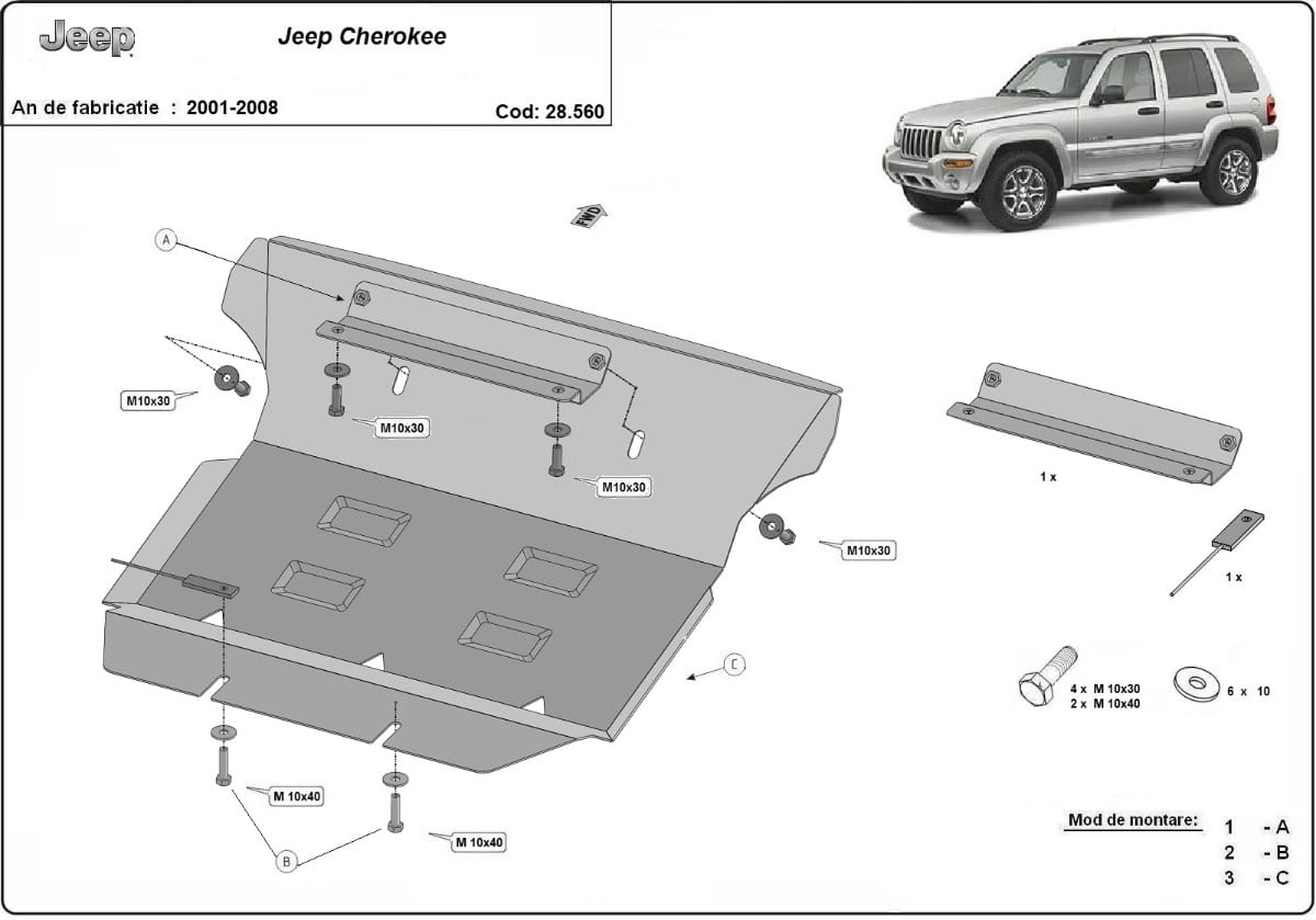 Motordeksel i Stål Jeep Cherokee - KJ 2001-2008 - Bilde 2