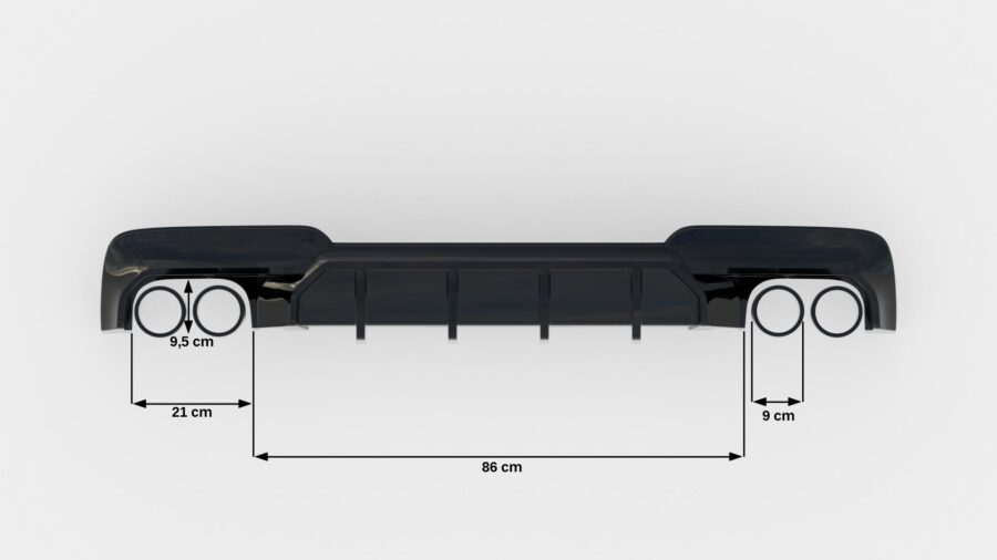 Diffuser V.2 BMW 5 M-Pack F10 / F11 (Versjon med to doble eksosanlegg) – bilde 6 av 6