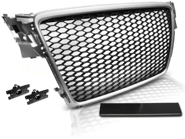 Grill Audi A4 B8 08-11 Sport Sølv/Svart