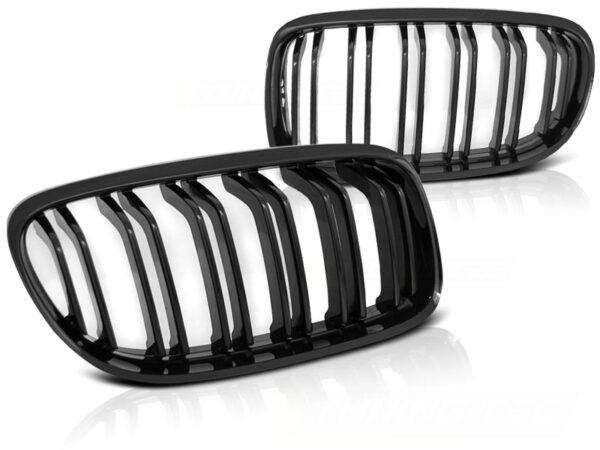 Grill BMW E90/E91 LCI 09- M-Look Double Bar Blank Svart