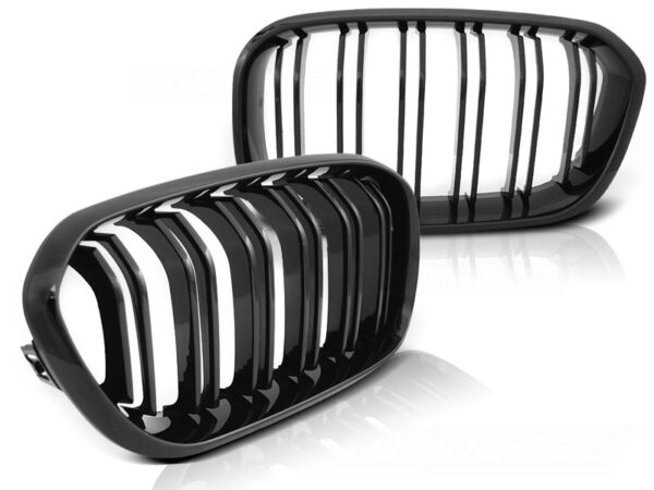 Grill BMW F20 F21 LCI 15-18 Double Bar Blank Svart