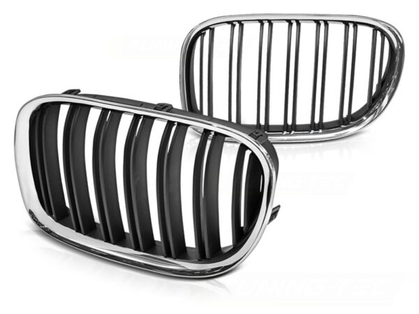 Grill BMW F01 09-15 Double Bar Krom/Svart