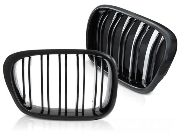 Grill BMW E39 95-03 Sport Style Double Bar Blank Svart