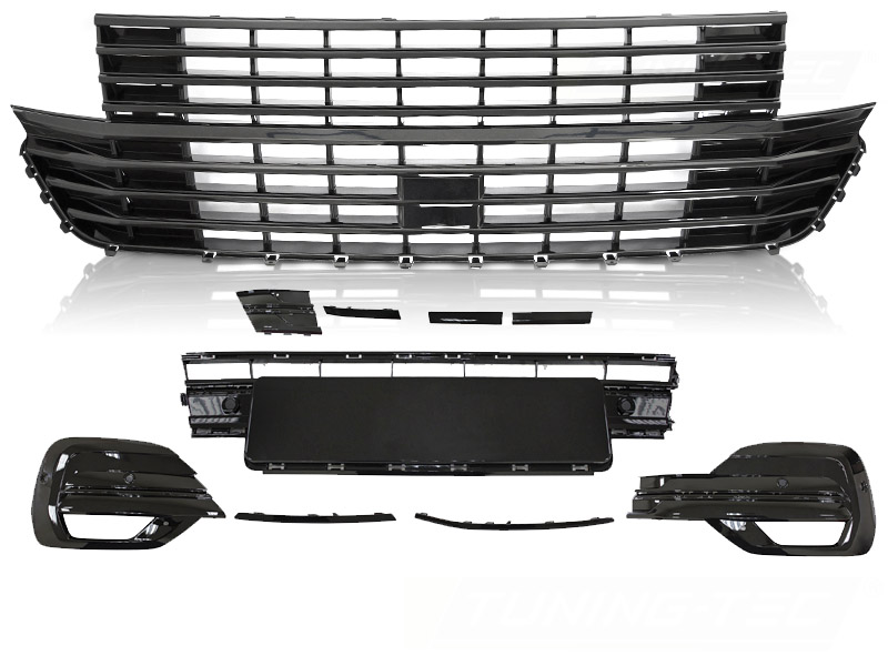 Grill med støtfangerelement Blank Black VW T6.1 20-