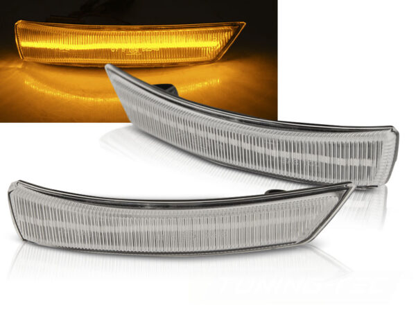 Blinklys Ford Focus MK2 MK3 08-17 / Mondeo MK4 10-14 Seq Led White – bilde 1 av 2