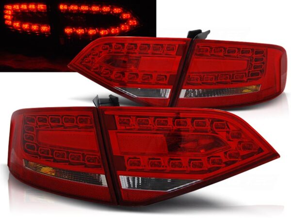 Baklykter Audi A4 B8 08-11 Sedan LED Rød/Hvit – for original LED – bilde 1 av 2