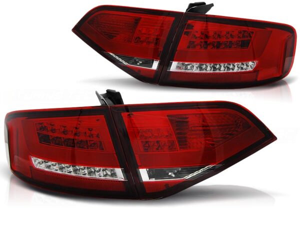 Baklykter Audi A4 B8 08-11 Sedan LED Bar Rød/Hvit – for original LED – bilde 2 av 2
