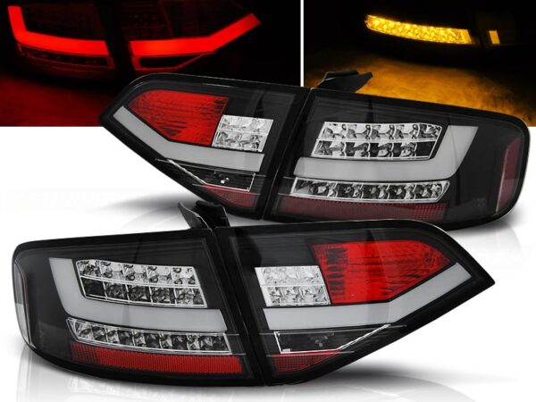 Baklykter Audi A4 B8 08-11 Sedan LED Bar Svart – for original LED – bilde 1 av 2