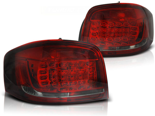 Baklykter Audi A3 08-12 Hatchback 3D LED Rød/Røykfarget – bilde 2 av 2