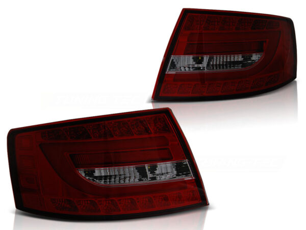 Baklykter Audi A6 C6 Sedan 04-.04-08 6PIN LED Bar Rød/Røykfarget – 6-pin – bilde 2 av 2